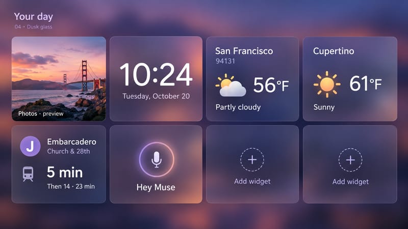 ImageGen's Dusk glass dashboard concept