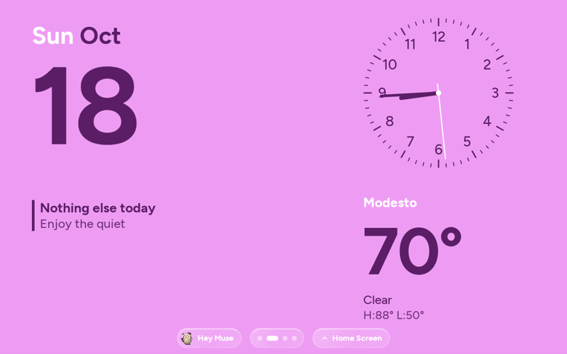 The upstream modular face, with a large date, analog clock and weather